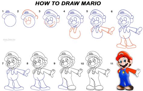 Erase lines not needed anymore, as pictured above. . Mario step by step drawing